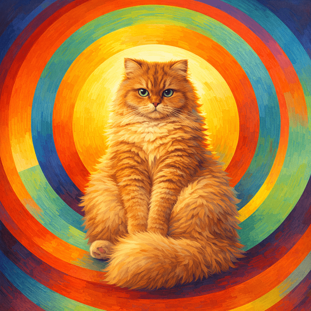 cat reimagined as Color-Wheel Abstraction