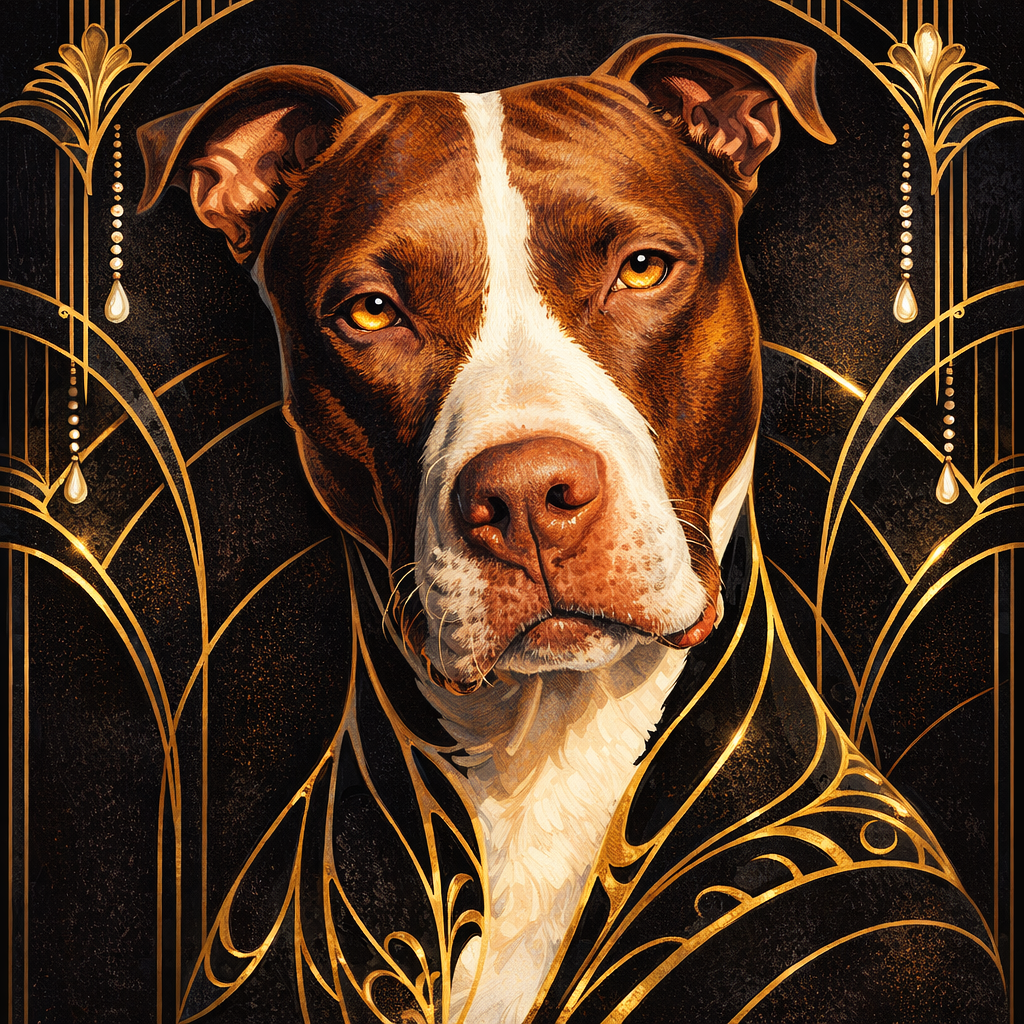 A finished Royal Hound portrait — Erté
